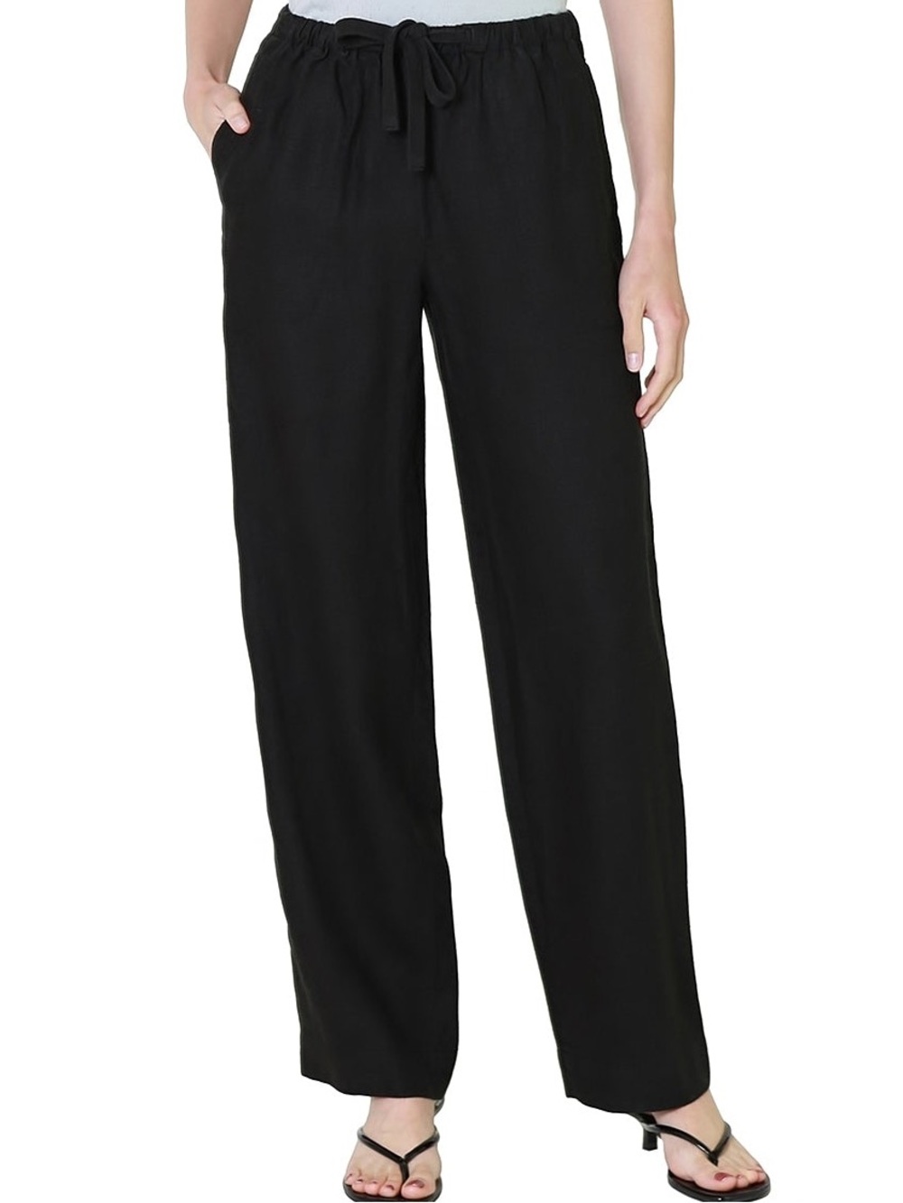 Vince tie front pull on pants black small